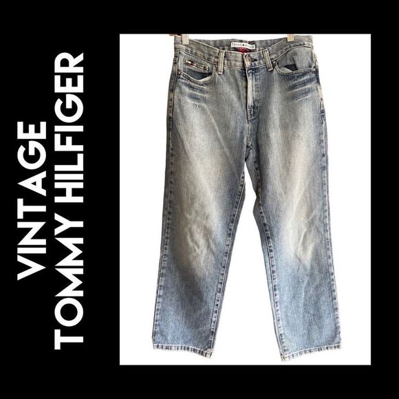 Vintage Tommy Hilfiger Boyfriend Cut Light Washed Denim Jeans 90’s Size 4 Rare - Picture 1 of 7